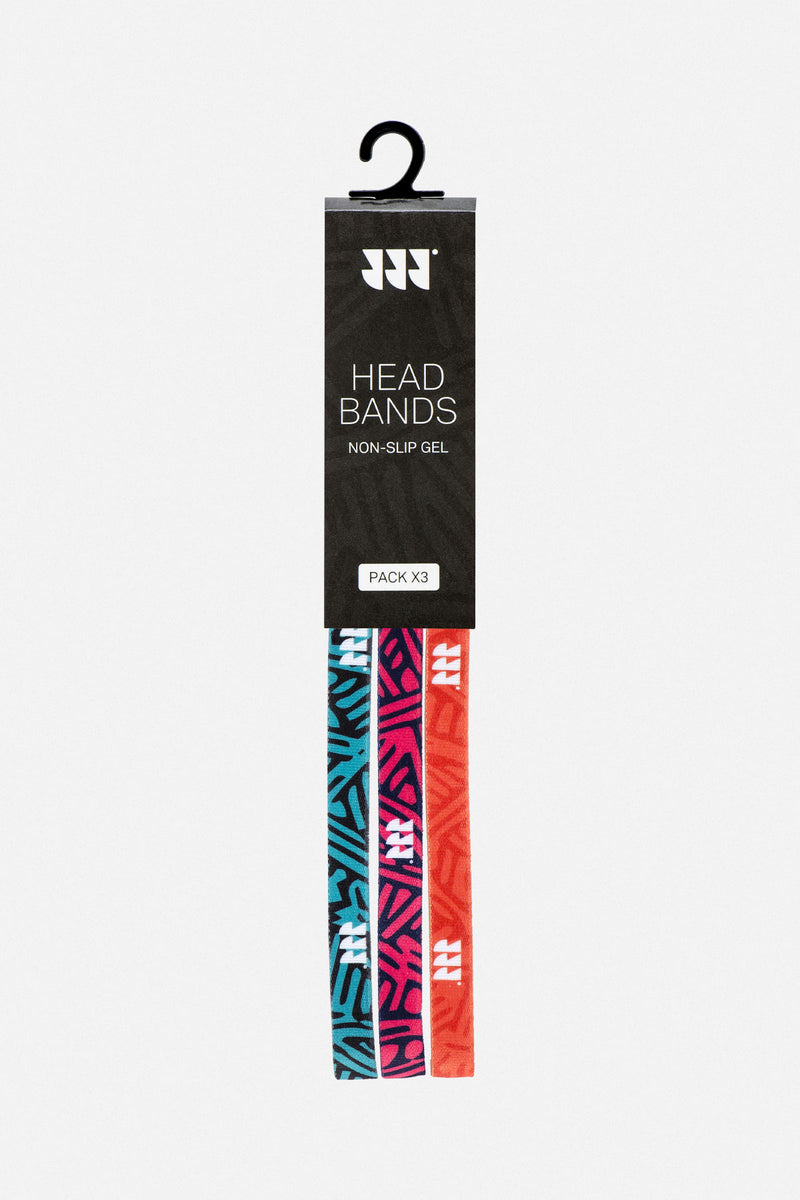 Headbands 3 Pack Orange/Pink/Bluish Green